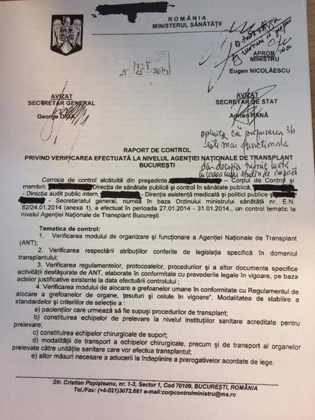 raport transplanturi