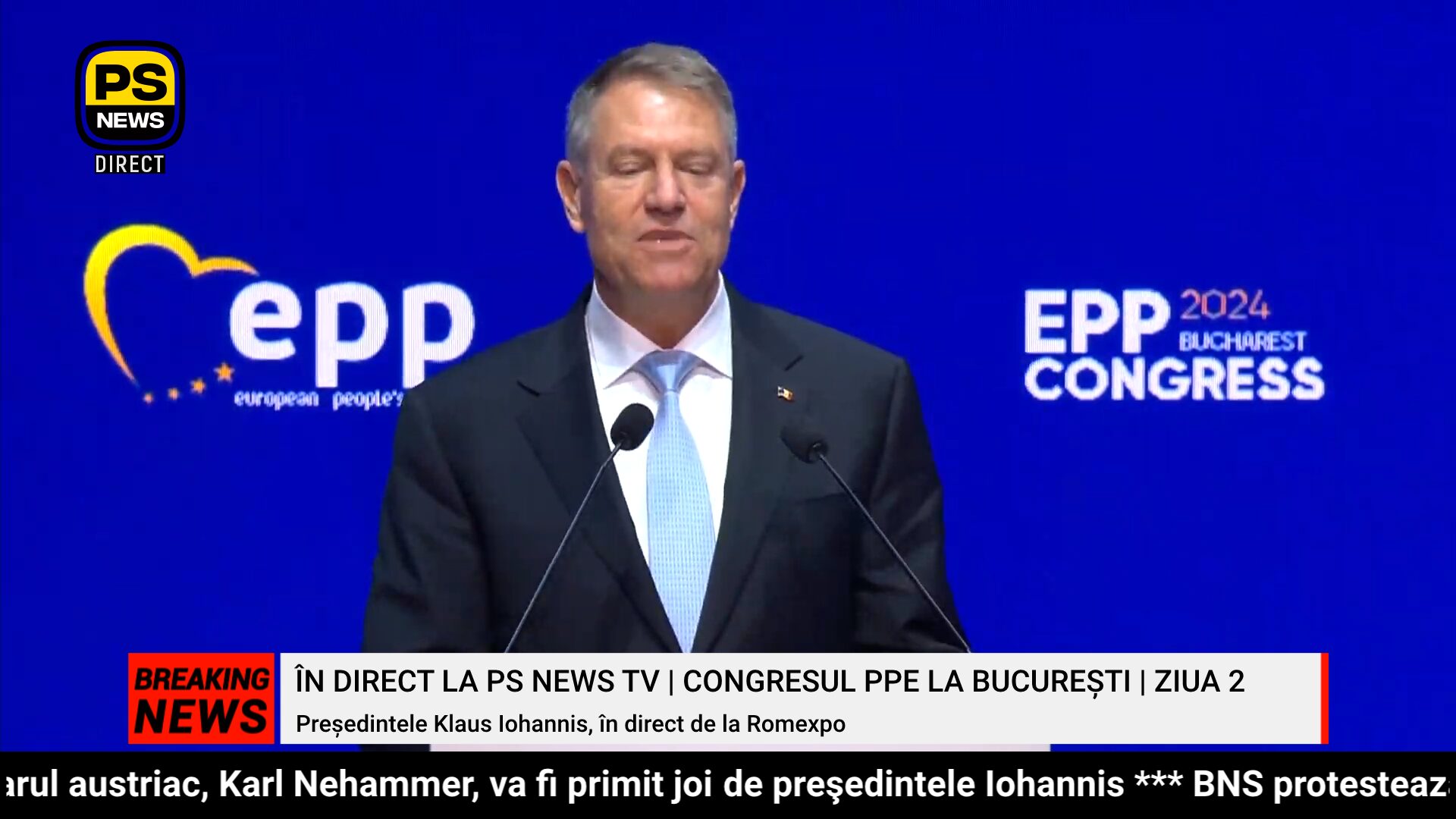 PS News TV | Congresul PPE la București | Președintele Klaus Iohannis, în direct de la Romexpo