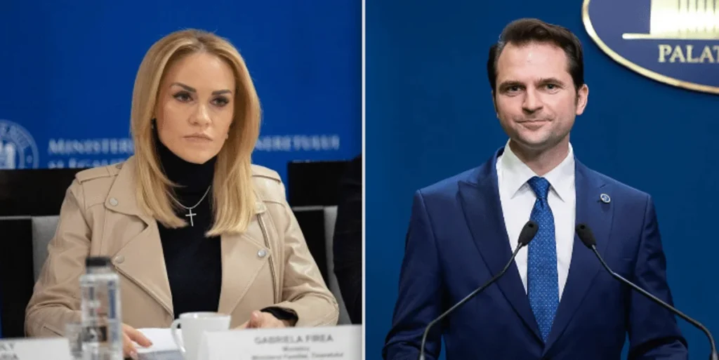 Gabriela Firea și Sebastian Burduja