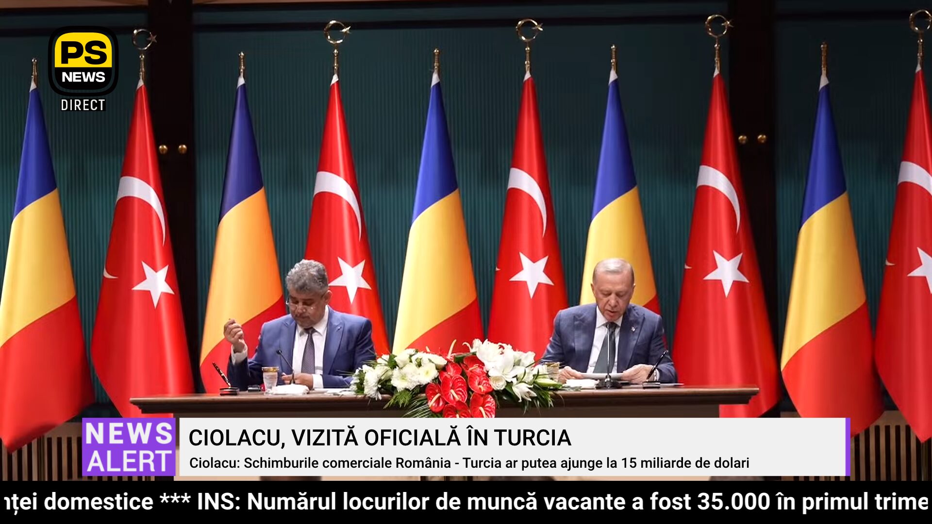 PS News TV | Turcia | Declarații de presă comune Ciolacu – Erdogan