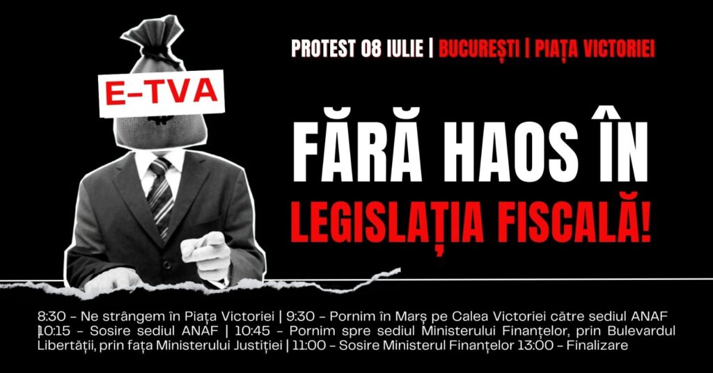 Protest ”Fără haos în legislaţia fiscală”