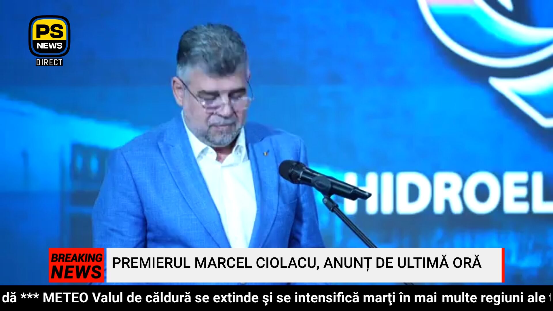 PS News TV: Premierul Marcel Ciolacu, la Centrala Hidroelectrică Vidraru