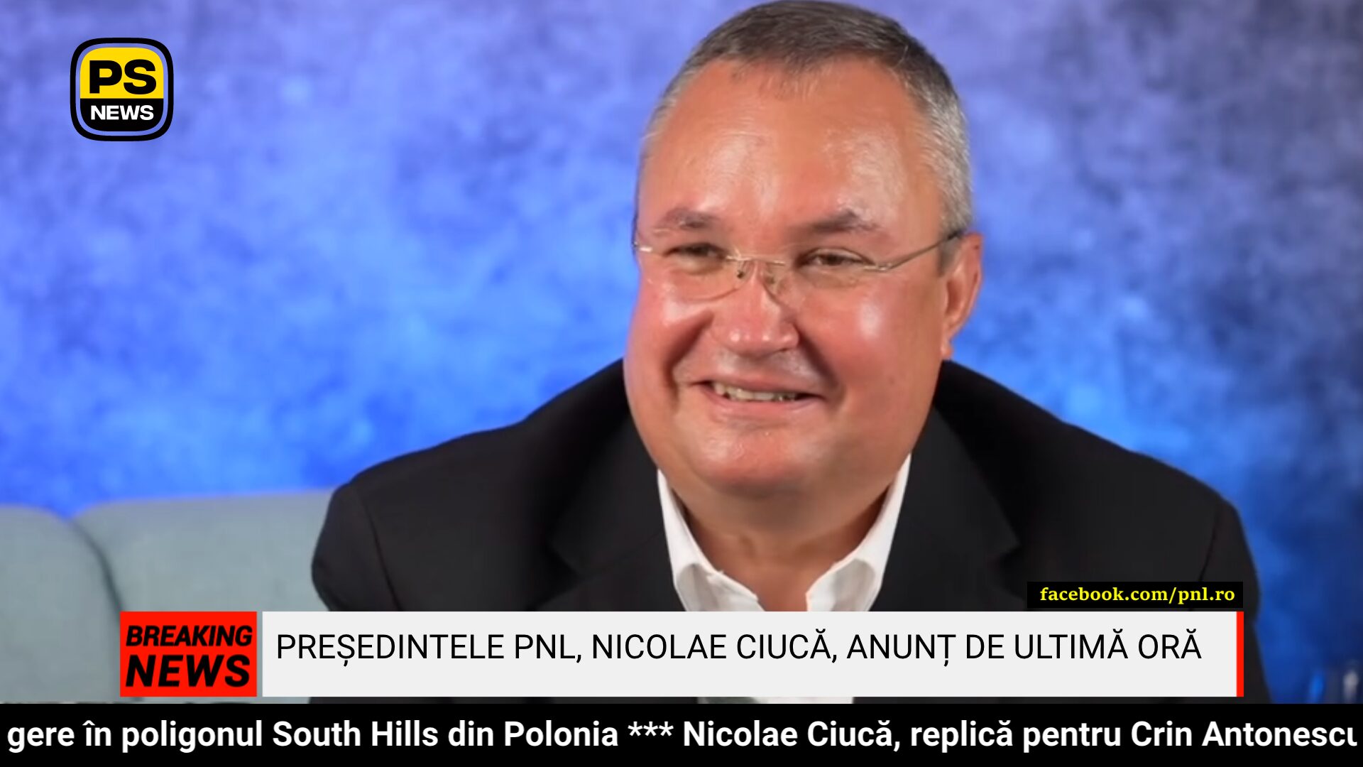 PS News TV | Anunțul momentului | Președintele PNL, Nicolae Ciucă, în direct la PS News TV