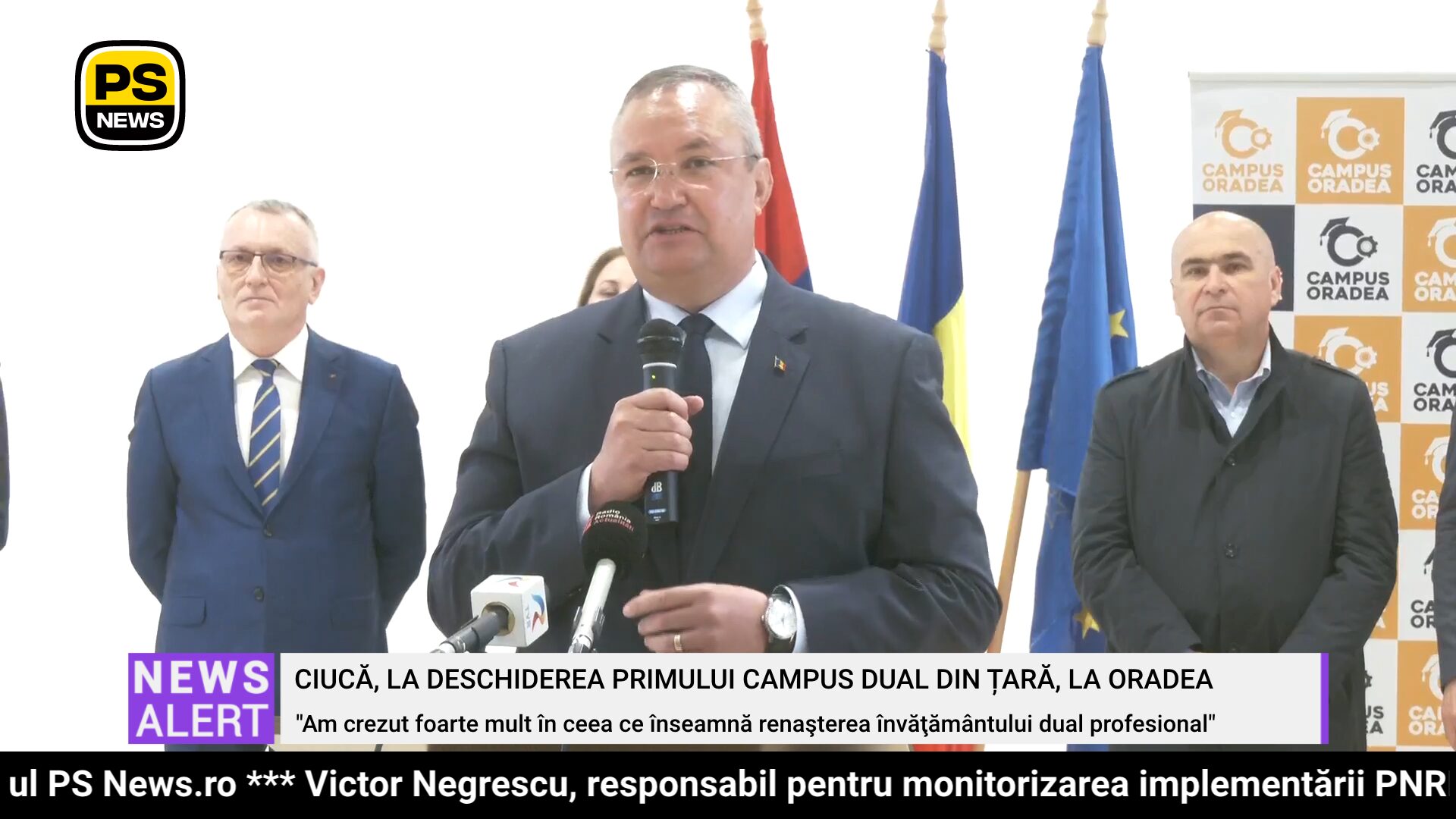 PS News TV | Ciucă, la deschiderea primului campus dual din ţară, la Oradea