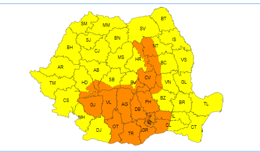 Cod galben de ploi, începând de sâmbătă, în mai multe zone. Vremea se răcește semnificativ