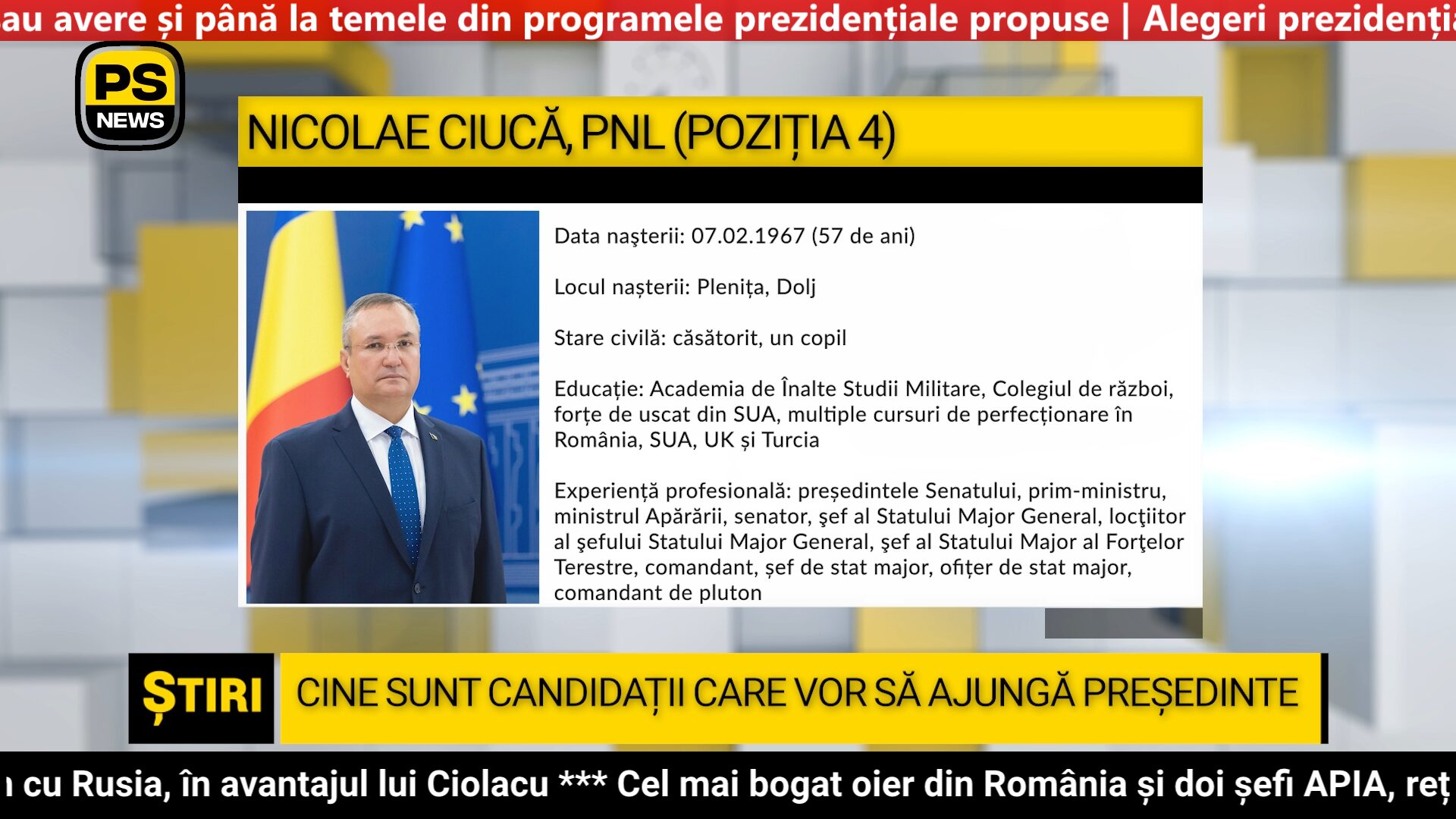 PS News TV | Alegeri prezidențiale 2024 | Nicoale Ciucă, președinte PNL | poziția 4 pe buletinul de vot