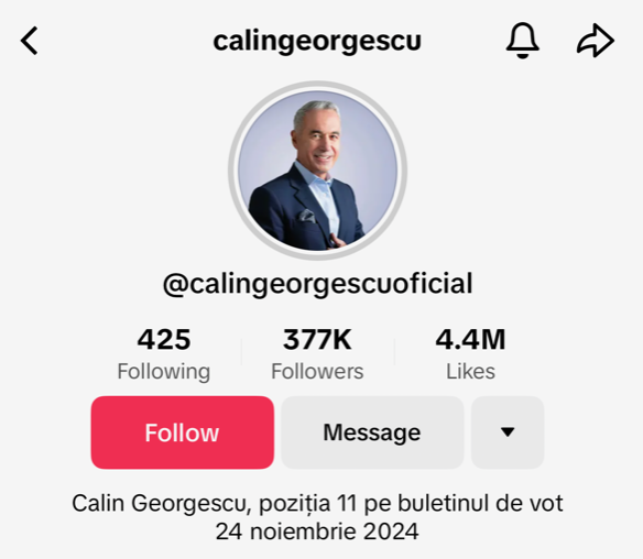 Călin Georgescu / TikTok