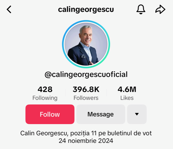 Călin Georgescu / TikTok