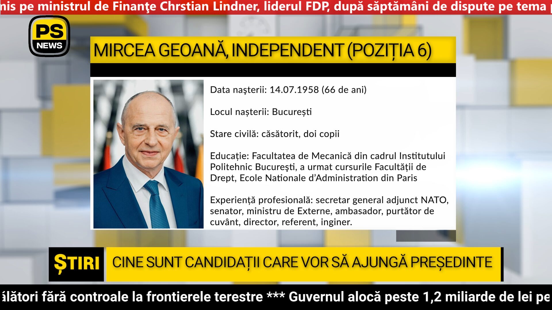 PS News TV | Prezidențiale 2024 | Mircea Geoana, independent | poziția 6 pe buletinul de vot