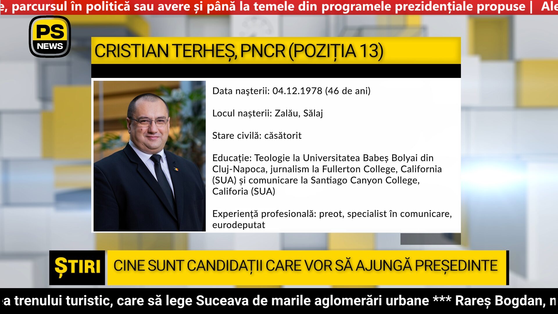 PS News TV | Prezidențiale 2024 | Cristian Terheș, președinte PNCR | poziția 13 pe buletinul de vot