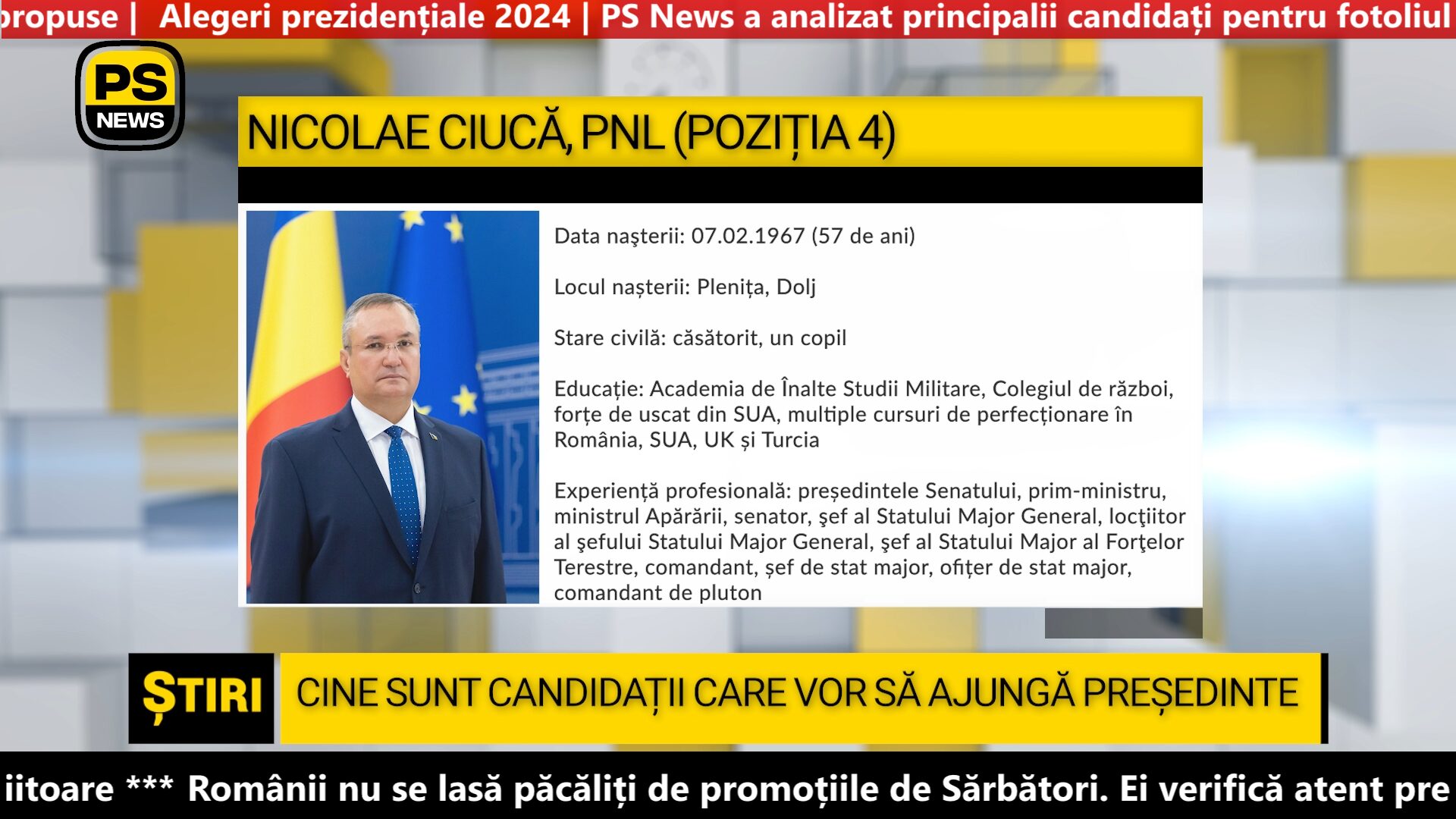 PS News TV | Prezidențiale 2024 | Nicoale Ciucă, președinte PNL | poziția 4 pe buletinul de vot