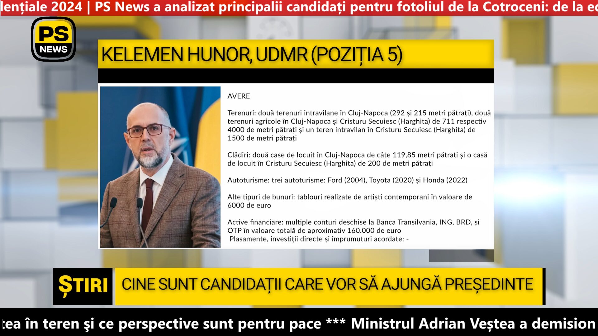 PS News TV | Prezidențiale 2024 | Kelemen Hunor, președinte UDMR | poziția 5 pe buletinul de vot