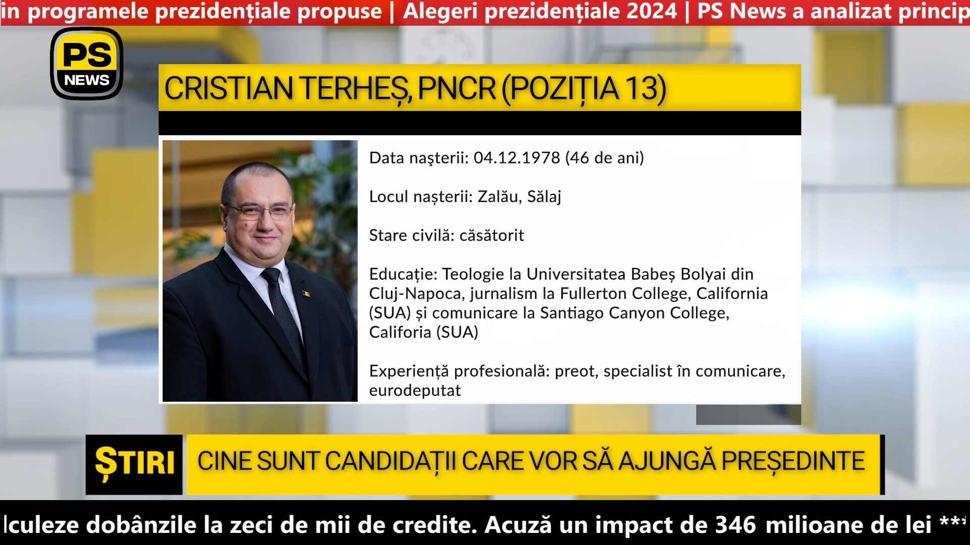 PS News TV | Prezidențiale 2024 | Cristian Terheș, președinte PNCR | poziția 13 pe buletinul de vot