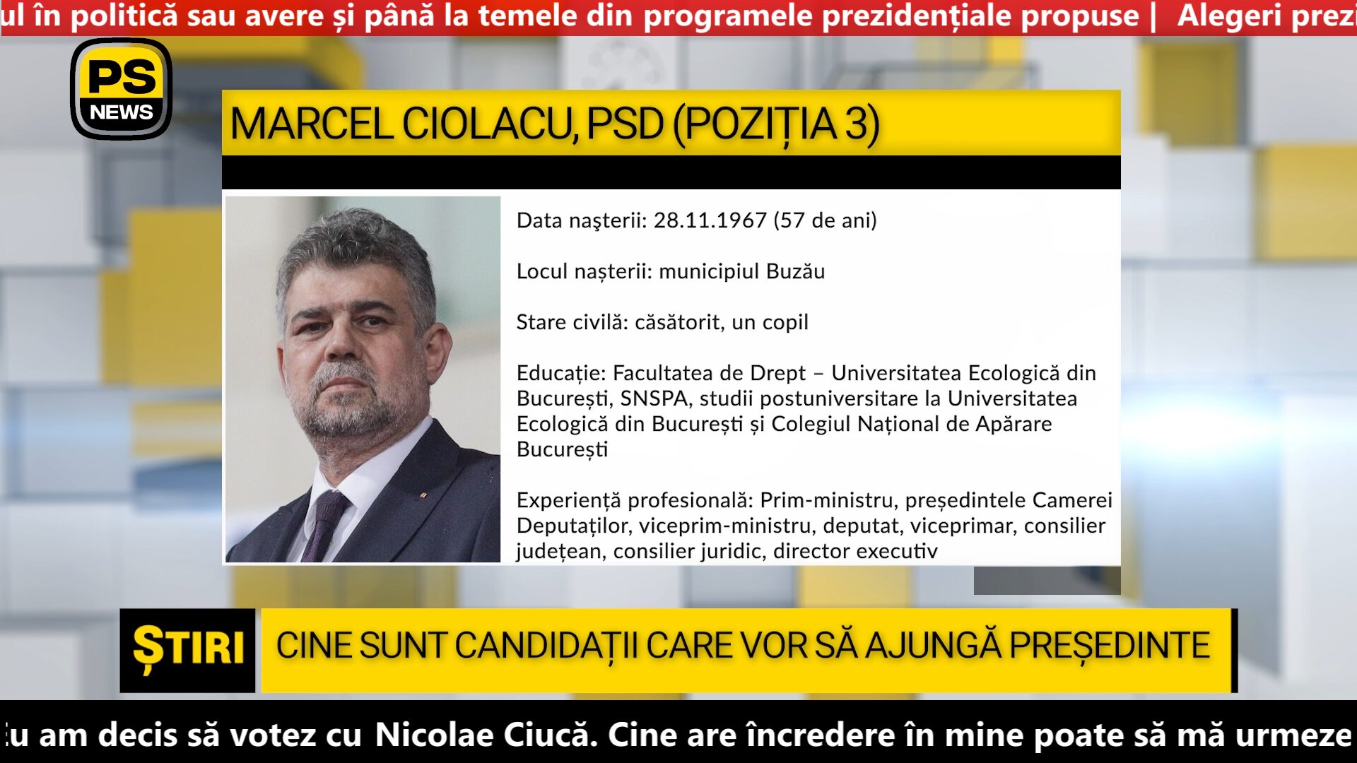 PS News TV | Prezidențiale 2024 | Marcel Ciolacu, președinte PSD | poziția 3 pe buletinul de vot