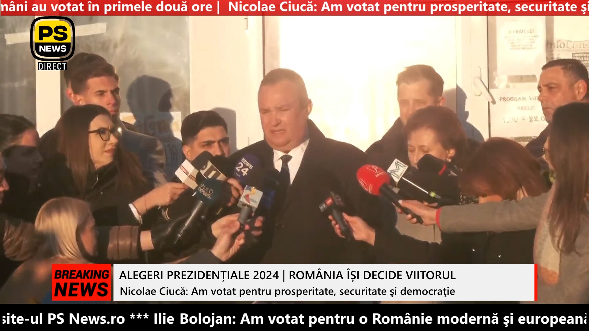 PS News TV | Prezidențiale 2024. Nicolae Ciucă, președintele PNL, declarații de presă după vot