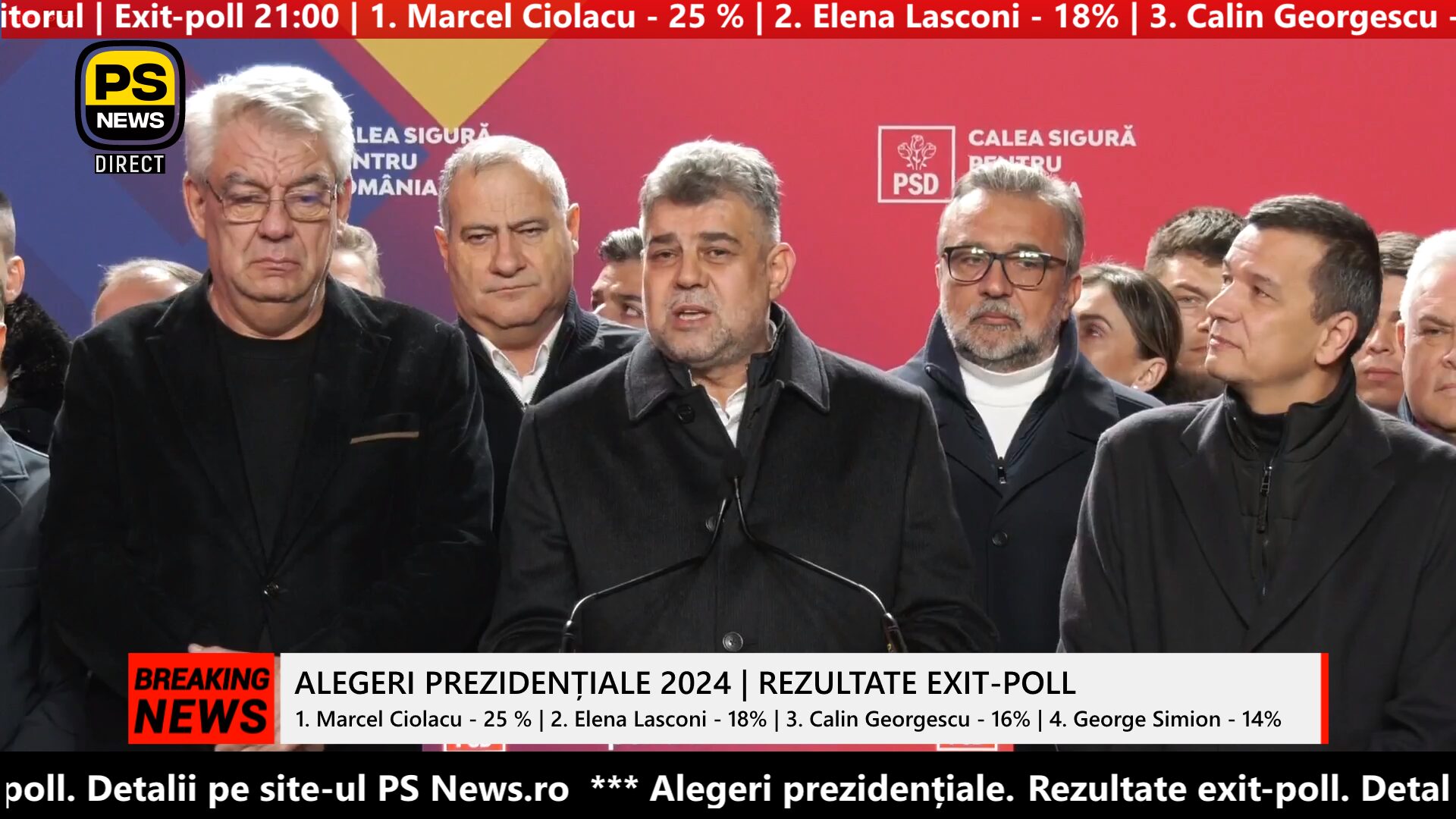 PS News TV | Alegeri prezidențiale | Rezultate exit-poll