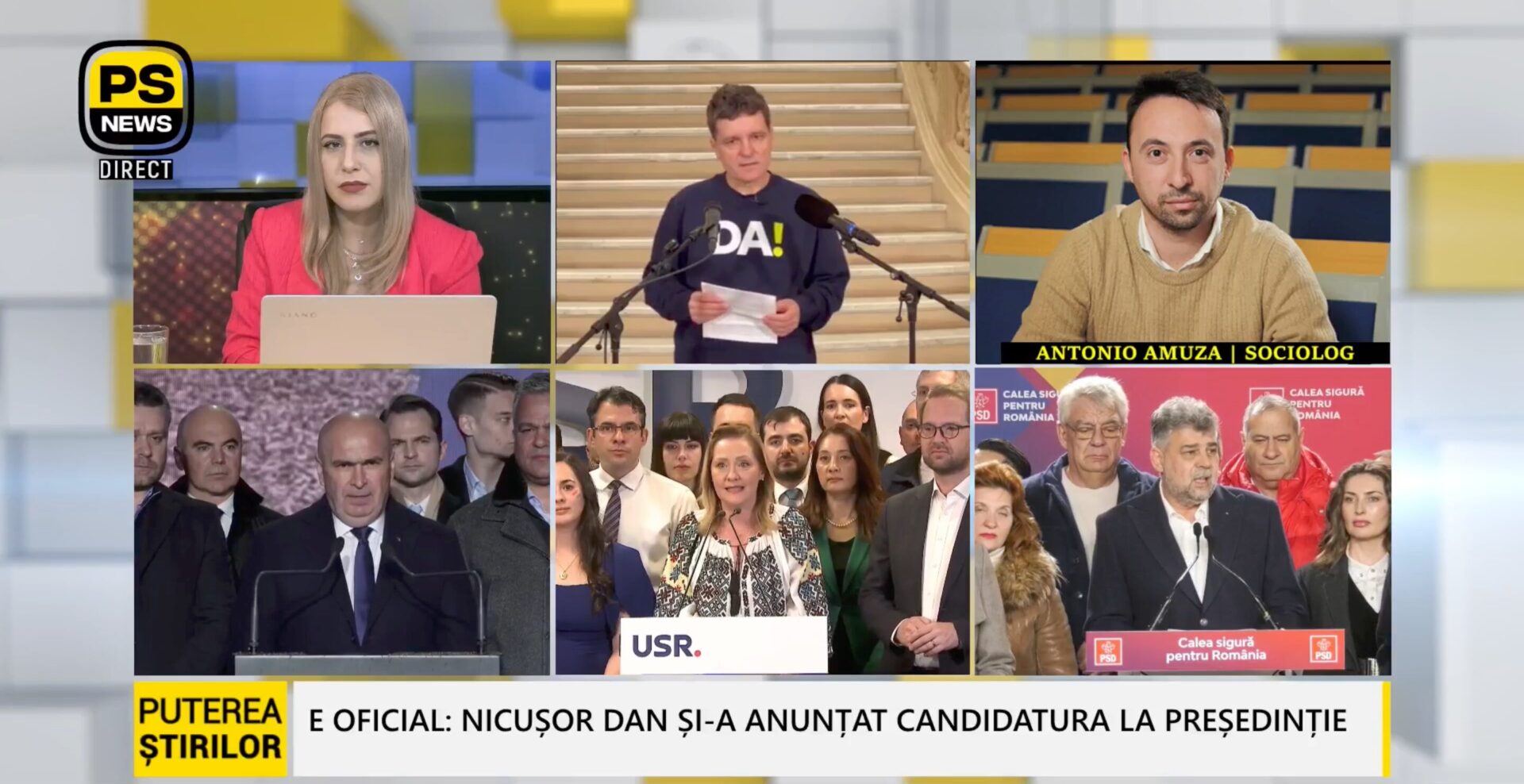 VIDEO Antonio Amuza: Eventuala susținere a lui Nicușor Dan ar putea avea un impact negativ asupra USR