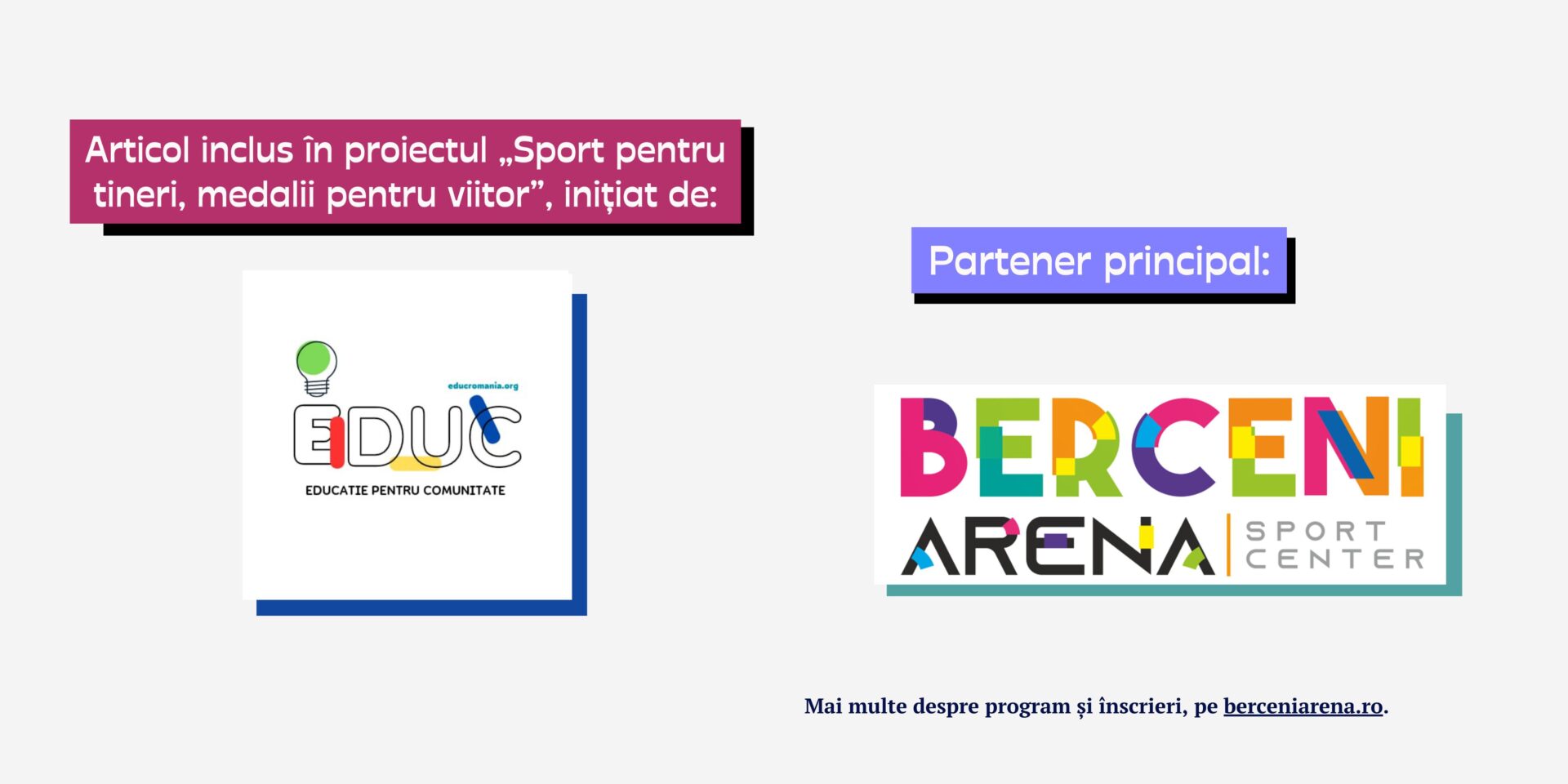 Banner Sport pentru tineri