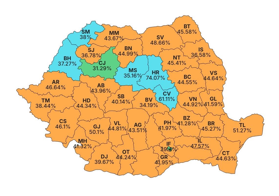 Rezultate alegeri prezidențiale – George Simion și Nicușor Dan se luptă în Turul 2
