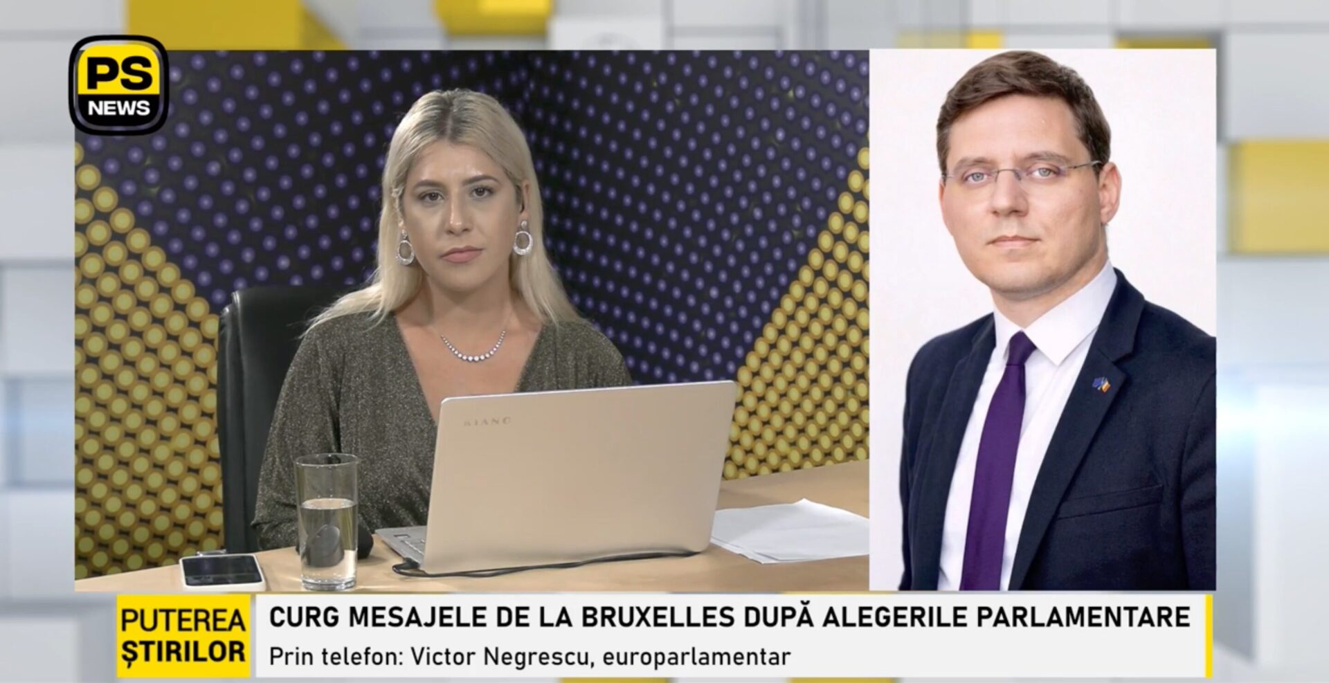 Victor Negrescu, europarlamentar, discutând despre semnificația votului din Republica Moldova la Puterea Știrilor