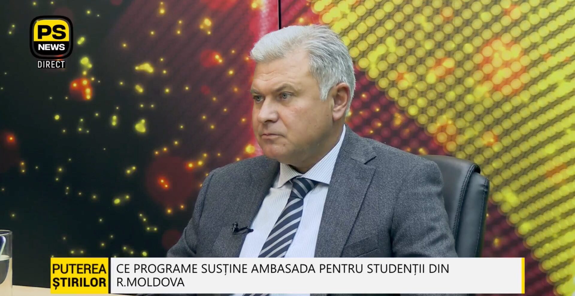 Victor Chirilă, ambasadorul Republicii Moldova la București, în studioul Puterea Știrilor, discutând despre proiectele realizate și integrarea europeană a Moldovei