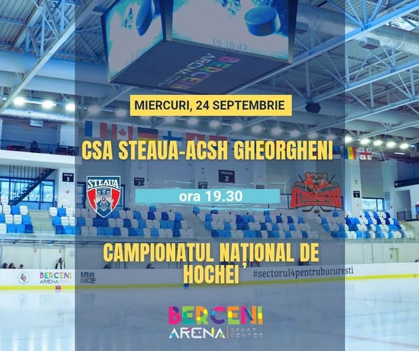 Patinoarul Berceni Arena pregătit pentru meciul de hochei dintre CSA Steaua și ACSH Gheorgheni, pe 24 septembrie, ora 19:30
